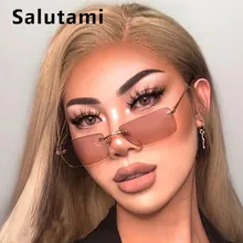 Небольшие солнечные очки с квадратными линзами для Для женщин новые модные, из сплава металлов, бескорпусная сексуальные очки Для мужчин шик узкие солнцезащитные очки черный, красный