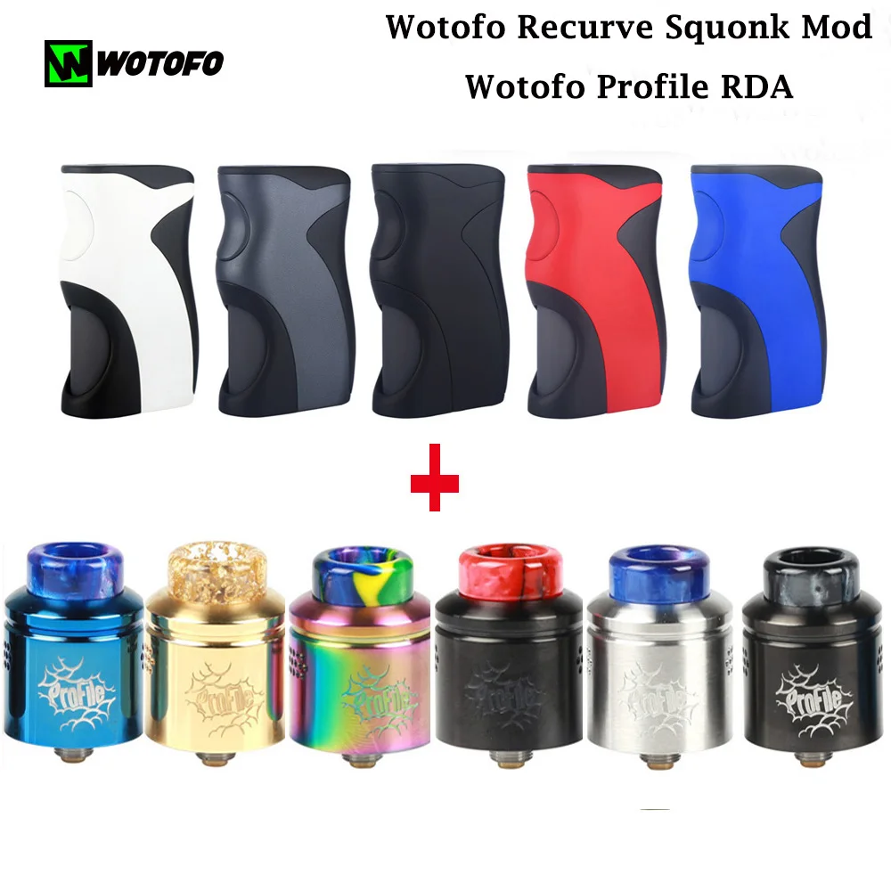 

Original Wotofo Recurve Squonk Mod vape box mod & Wotofo Profile RDA Tank NO 18650 20650 20700 21700 8ML Vape Atomizer E Cig