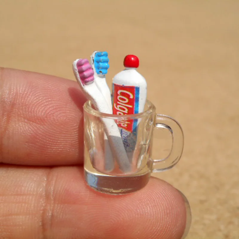 

Cute dollhouse miniature mini cup toothpaste toothbrush forOB11 blyth barbies pullip 1/6 1/12 doll furniture accessories toy