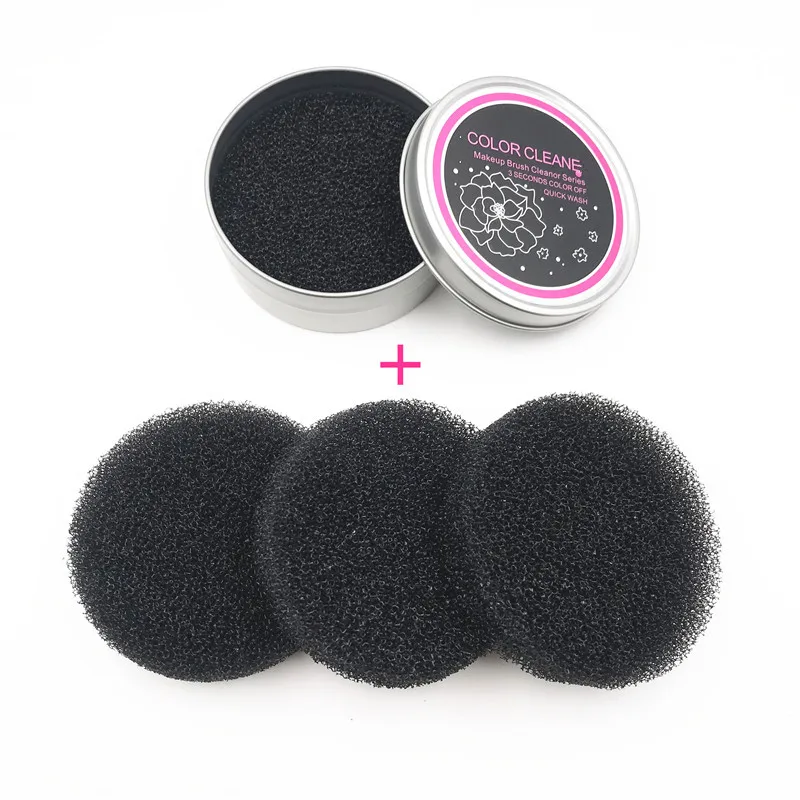 

Color Off Makeup Brush Cleaner Sponge Remover Aluminum Make up Brushes Cleaning Mat Box Powder Brush Washing Scrubber Clean Kit