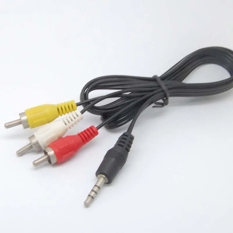 10 قطعة 3.5 مللي متر إلى 3 RCA AV A/V التلفزيون الفيديو وصلة كابل ل MP3 MP4 PMP مشغل الوسائط
