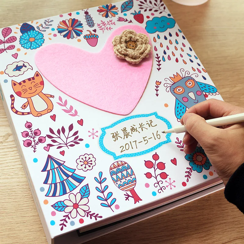Креативная детская модная записная книга для детей, креативный ручной дневник, альбом для самостоятельного творчества, альбом для детского роста с памятью, альбом для самостоятельной сборки