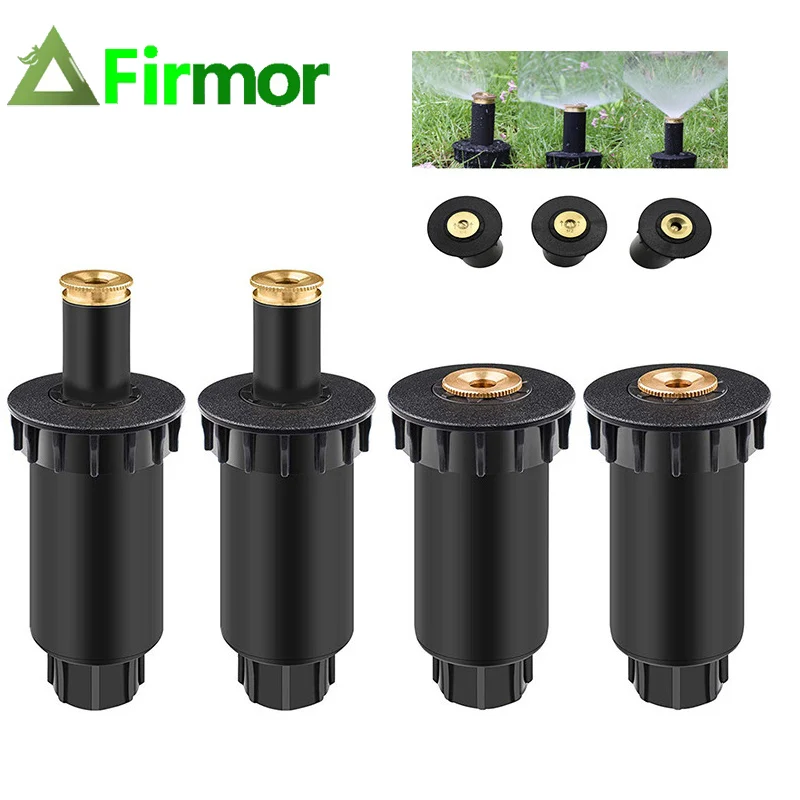 

FIRMOR 4-Inch 90-360 Degree Pop-Up Lawn Sprinklers with Brass Nozzle 1/2" Female Thread Garden Lawn Yard Irrigation Watering