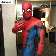 Movie Spider-Man Homecoming Costume Adult Spiderman Cosplay Costume Halloween Cool Superhero Spandex Zentai Suit Aubalee new red blue spider girl costume spandex mayday parker spiderman costume halloween cosplay fullbody zentai suit free shipping