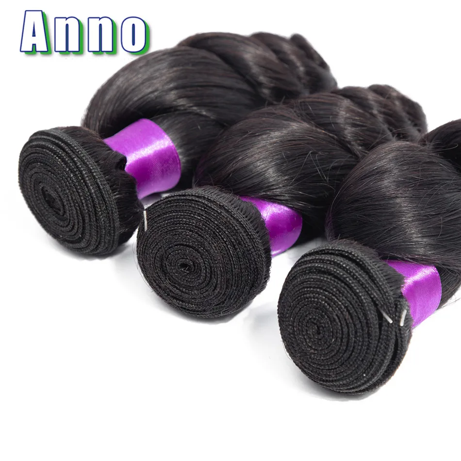 Anno Brazilian Hair Weave Bundles With Closure Middle/Free/Three Brazilian Loose Wave 4 Bundles With Closure Non Remy Human Hair Anno Brazilian Hair Weave Bundles With Closure Middle/Free/Three Brazilian Loose Wave 4 Bundles With Closure Non Remy Human Hair