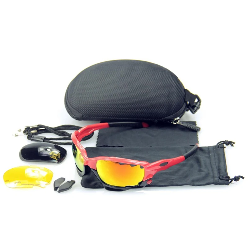 3 Lens Polarized Cycling Glasses Jaw Sport Cycling Sunglasses Men UV400 Breaker MTB Cycling Eyewear Bike Bicycle Goggles