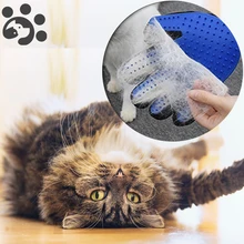 Pet grooming luva para gatos cão escova pente gato hackle animal de estimação escova luva para animal de estimação cabelo luvas para cão grooming