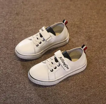 

Genuine Leather Children Sneakers 2019 Autumn New Casual Kids White Shoes Breathable Student Girls Soft Bottom Boys Sports Shoes
