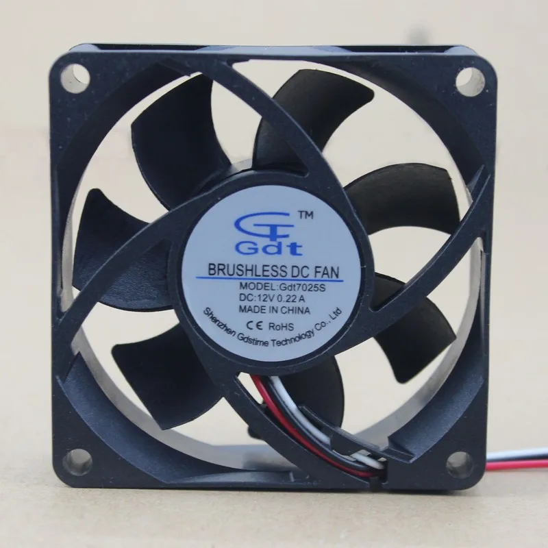 5 шт. в партии Gdstime DC 12V 3Pin 70 мм 7 см 70X25mm 7025S Бесщеточный Охлаждающий вентилятор