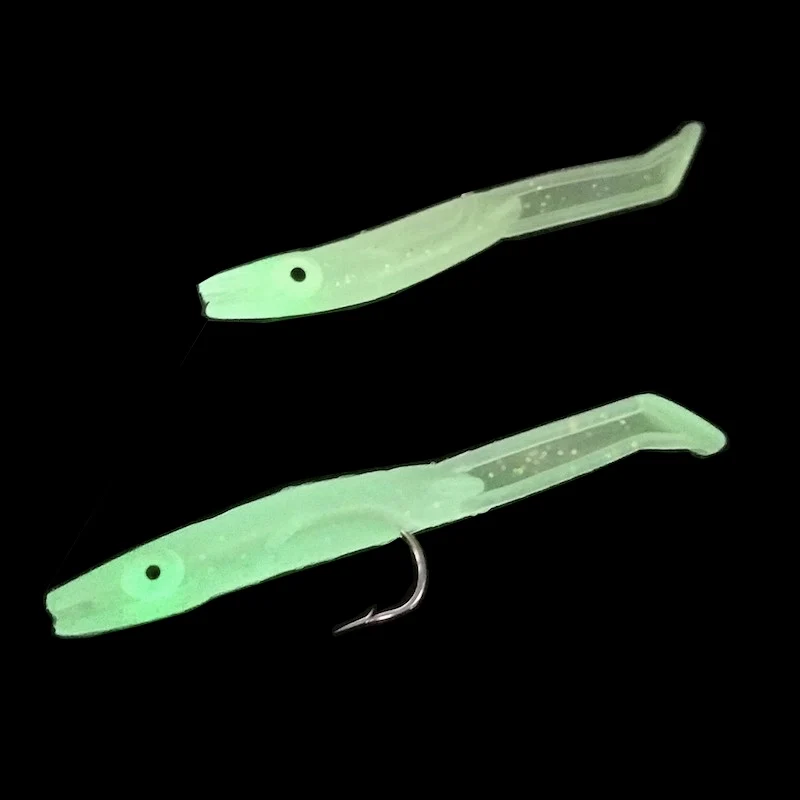 3.18cm2g.Seanlure 2017 Lead Head Glow Bait 11cm 22g 5pcsPack Artificial Bait Single Hook Swimbait PVC Body Soft Fishing Lure hook hooks