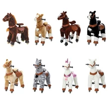 Plush Children Ride on Horse Toys Handmade Scooters Wagons No Battery No Electricity Mechanical Horse With Wheels for Aged 7-14 Plush Children Ride on Horse Toys Handmade Scooters Wagons No Battery No Electricity Mechanical Horse With Wheels for Aged 7-14
