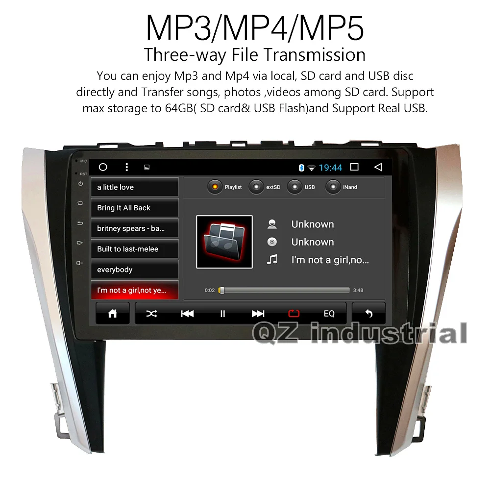 Clearance QZ industrial HD 10.2" Android 8.1 T3 Car DVD for Toyota Camry 55 2015 with Canbus box 3G 4G WIFI GPS BT Navi SWC Radio RDS Map 3