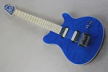 China guitar factory custom100% New AX40 Music Man 6 Strings Blue water ripple Electric with Tremolo free shipping 914