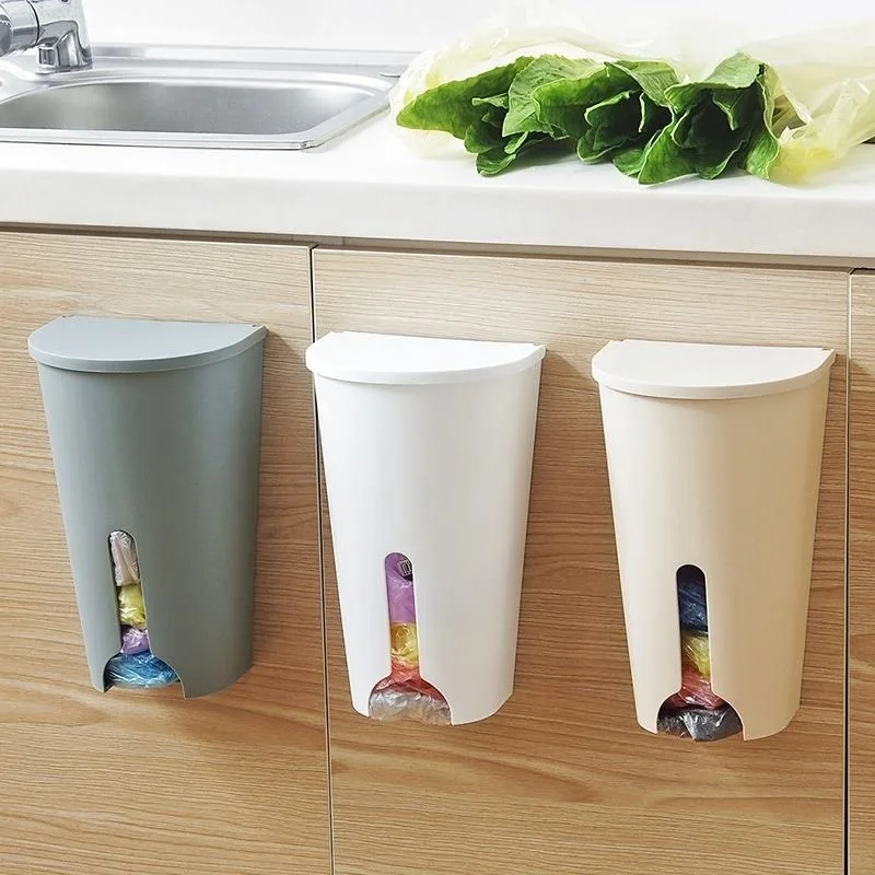 

Wall-mounted Kitchen Garbage Bag Holder Storage Box Rubbish Bag Organizer Case Container Storage Rack Stand Garbage Bags Shelf