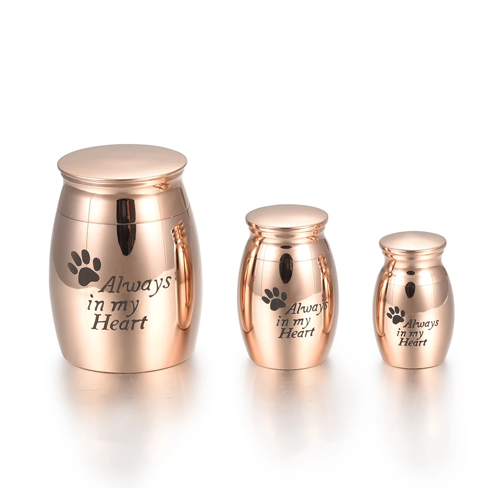 IJU001 Always in my Heart Stainless Steel Mini Cremation Ash Holder Urn