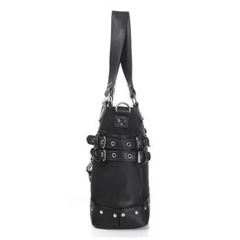 

Rock Style Rivet Handbag Fashion Women Punk Casual Tote Zipper Chain Female Motorcycle Shoulder Crossbody Bag