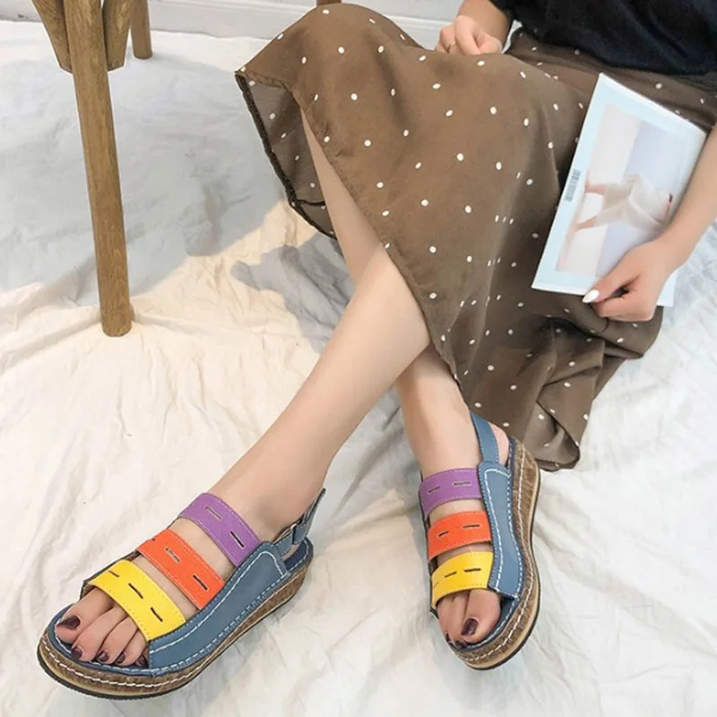 

VTOTA Wedgers Shoes For Women Sandals Plus Size High Heels Summer Shoes Flip Flops Open Toe Gladiator Sandals Sandalias Mujer