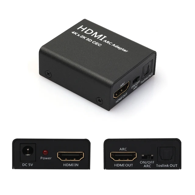 Cheap   High Quality Black HDMI ARC Adapter to HDMI & Optical Audio Converter Adapter 4K 3D 1080P CEC Stylish 