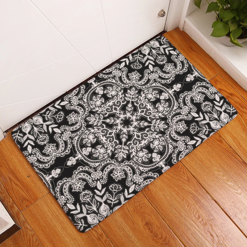 HomeMiYN Modern Bath Mat Geometric Kaleidoscope Digital Printing Pads