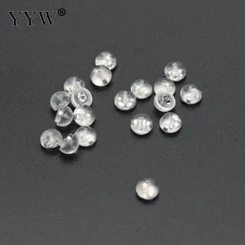 

10Pairs/Bag 925 Sterling Silver Component Silicone 6mm Ear Nut Clear Ear Back Stoppers Safety Earrings Jewelry Accessory