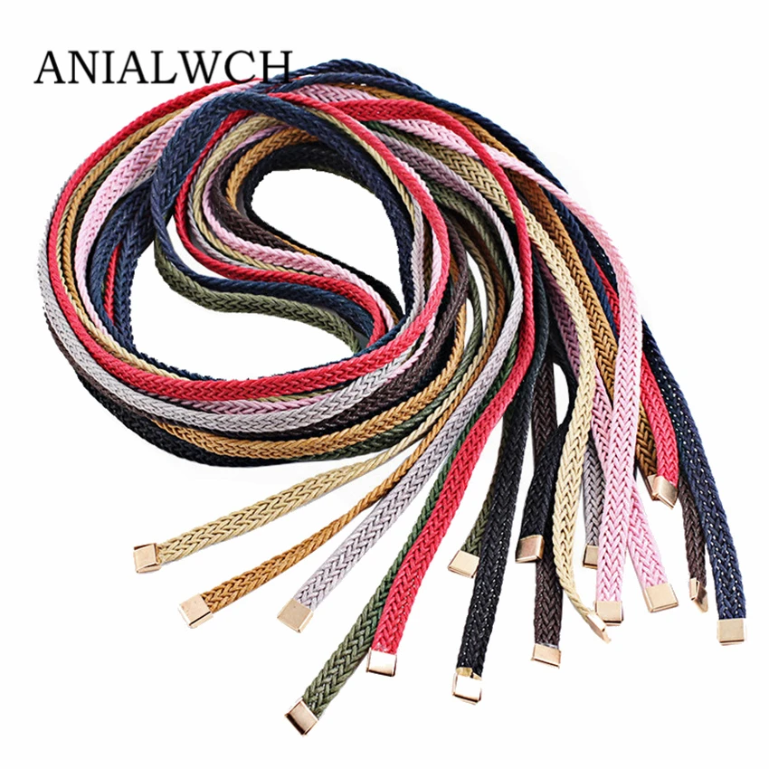 BRAND LUXURY HAND KNIT ROPE NARROW WAIST BELTS FOR WOMEN DRESS