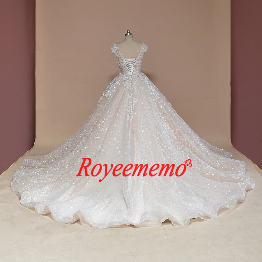 Vestido de Noiva cap рукавом вечернее платье винтажное платье; Robe De Mariage; эксклюзивный дизайн кружев блестящее свадебное платье класса люкс от производителя