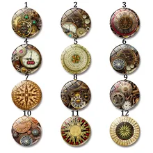 Steampunk Mechanical Watch Glass Cabochon Round 12-30 mm Art Photo Cameo Cabochon Settings Supplies for Jewelry Accessories