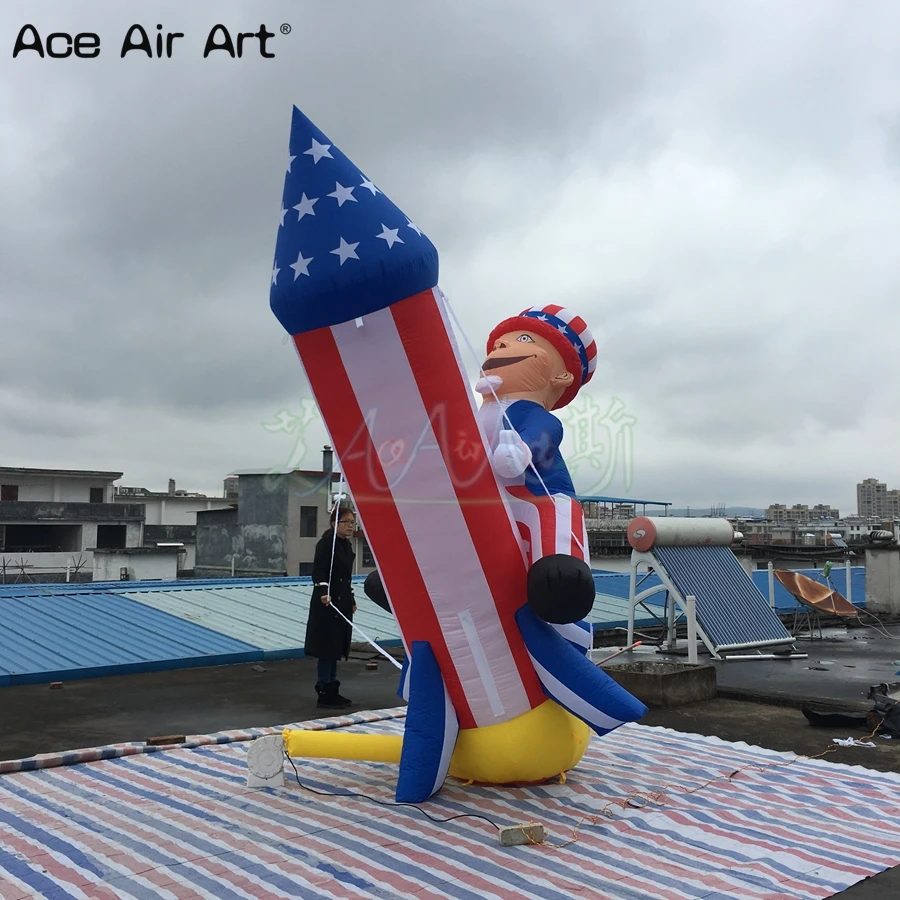  Cheap 3m H giant inflatable Rocket Man inflatable rocket model for party decoraction or exhibition