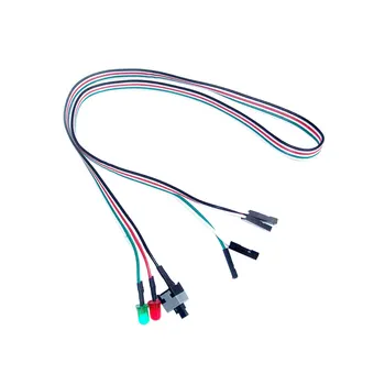 

Marsnaska Useful 5Pcs Case Desktop ATX Power On Reset Switch Cable With LED Light For PC Computer