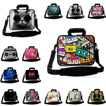 

11.6 12 Laptop Notebook Handle Cover Bag For Macbook Air 11 Surface Pro 3 Computer Neoprene Messenger CaseFor 10 12 13 15 17 PC