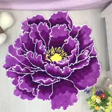 3D красный пион ковер толстый Цветочный Ковер Спальня Гостиная круглый коврик кровать мягкий салон Противоскользящий дверной коврик для прихожей розовый ковер