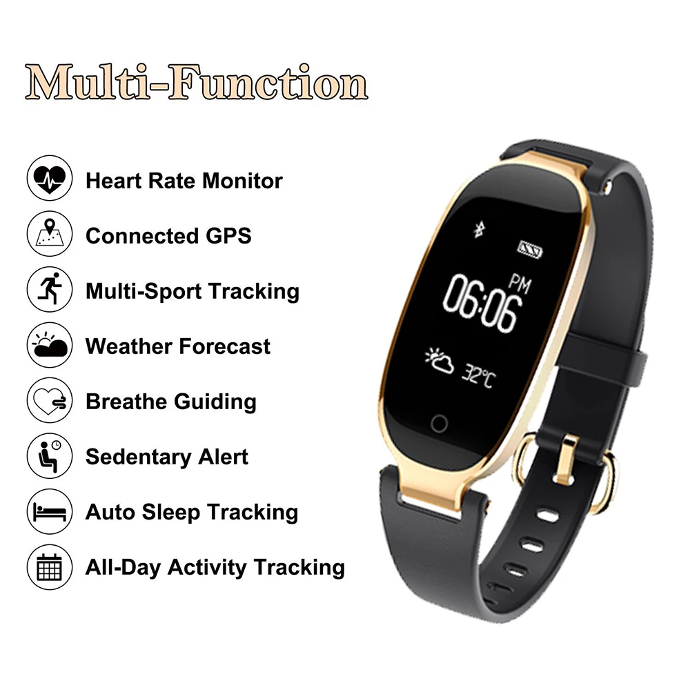 Maxinrytec Smartwrist S3 для модных женщин и девушек, умные часы IP67, водонепроницаемые, Bluetooth, умные часы, трекер сердечного ритма