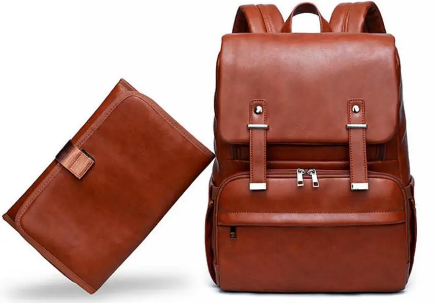 leather nappy backpack