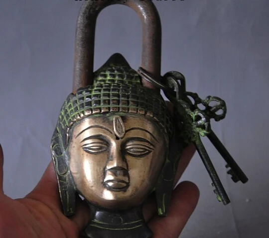 

shitou 002854 chinese buddhism bronze gilt sakyamuni Shakyamuni buddha head statue Lock Keys
