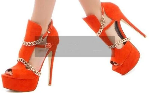 orange and gold heels