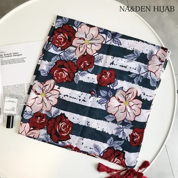 

Fashion printed ladies scarf beautiful hijabs Women Plain/solid tassel shawl Cotton viscose Head Scarf oversize muffler 10pcs