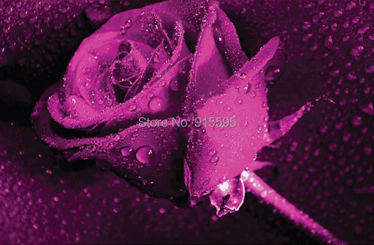 Пользовательские Настенные обои 3D стерео нетканые фрески спальня гостиная ТВ фон фиолетовый цветок розы 3D фото обои рулоны