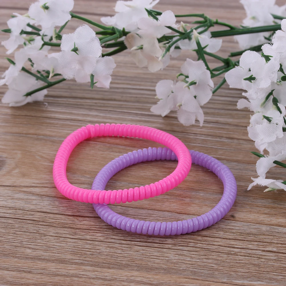 hair clips 20 PCs Super Thin Elastic Hair Ropes Girl Rubber Telephone Wire Style Hair Ties Plastic Ropes Ponytail Holder Hair Accessories Women's Hair Accessories