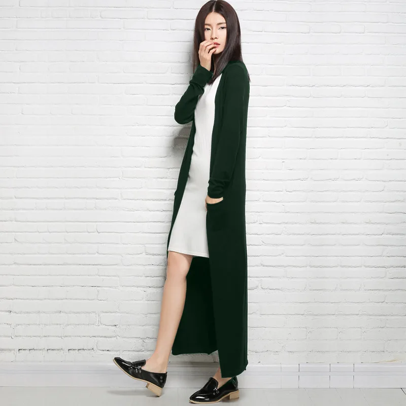 

2018 New Autumn Sweaters Coat Maxi long Fashion Knitting Cardigan Female Sweaters Women Long Sleeve Sweaters Coat Black Pink