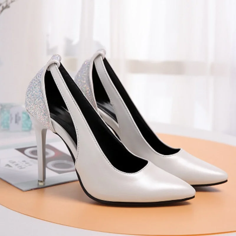 

2019 summer new high-heeled sandals wild Europe and the United States sequins stiletto pointed shoes fashion sexy women's shoes