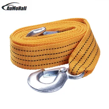 

3 Tons Auto Tensioning Belts Tow Strap with Hooks Car Tow Cable Towing Strap Rope Loading capacity 3 Tons