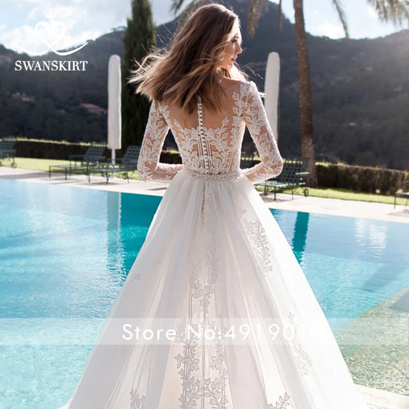 Swanskirt Boho аппликация со съемным шлейфом А силуэта свадебное платье 2020 Новая мода с