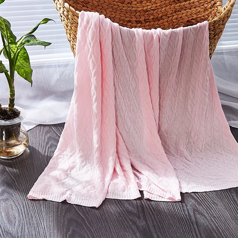 

115x125cm Baby Blanket For Newborns Super Soft Breathable Bamboo Fiber Swaddle Wrap For Infant Solid Plaid Blanket For Children