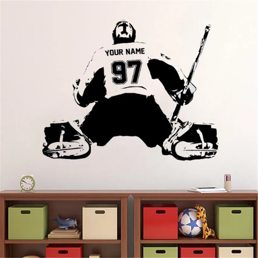 Hockey Goalie Custom Decal Wall Art Sticker Player Jersey Name and