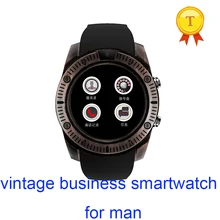Высокое качество винтажные деловые мужские bluetooth Смарт-часы круглой формы телефон часы с tf sim-слотом поддержка удаленной камеры анти-потеря