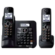 2 Трубок KX-TG6641 серии DECT 6.0 Цифровой беспроводной телефон Черный Беспроводной Телефон с автоответчиком