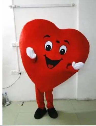 New Red Love Heart Mascot Costume