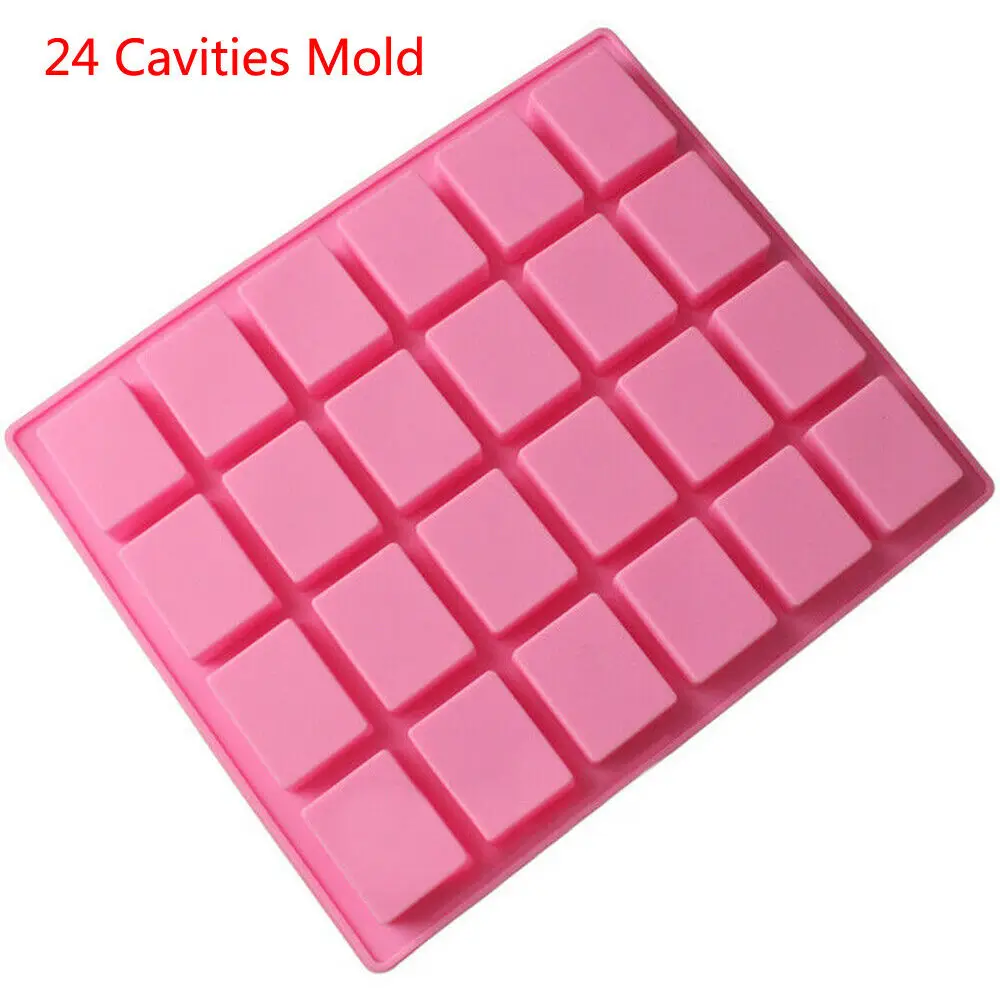 

24 Grid Chocolate Mold Bar Block Ice Silicone Cake Candy Sugar Bake DIY Mould US