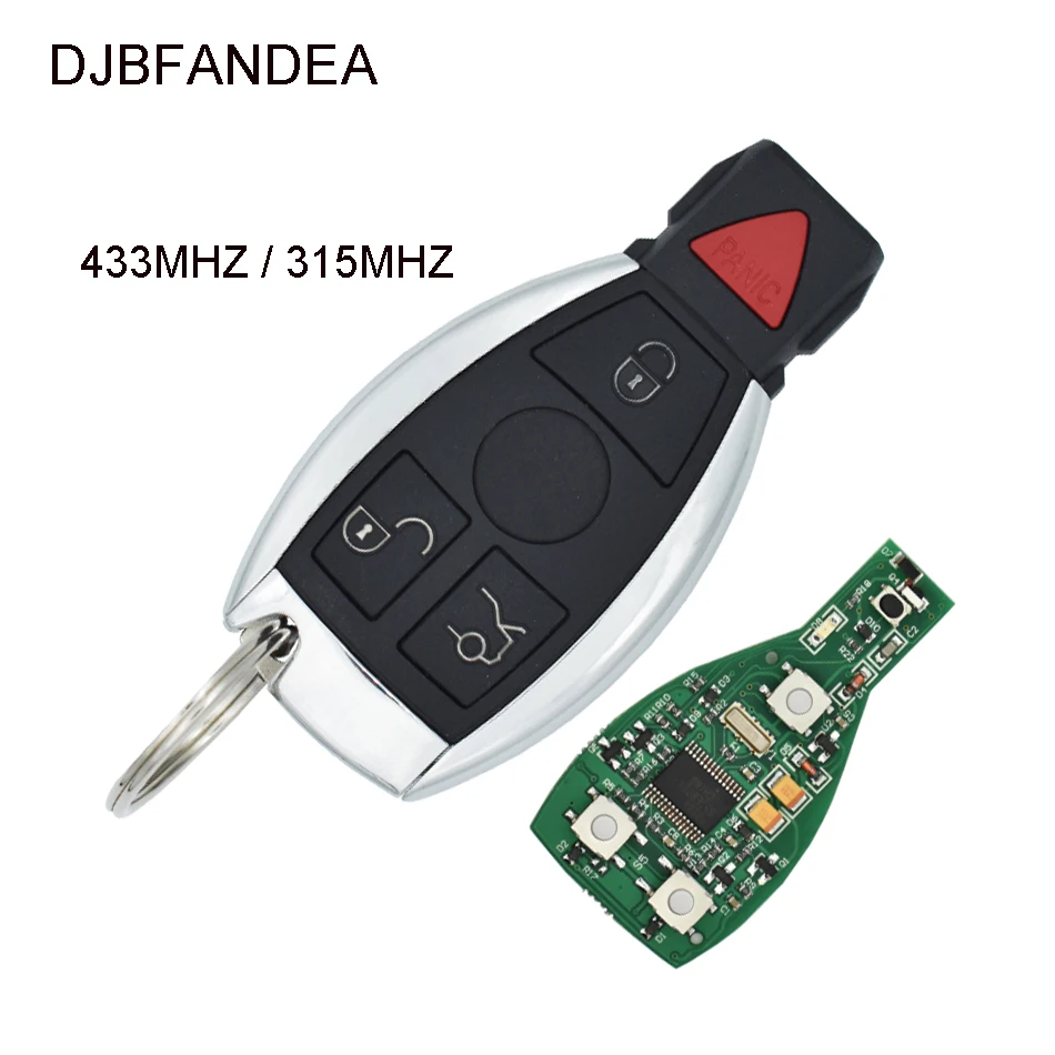 

DJBFANDEA 433mhz / 315mhz 4Buttons Remtoe Car Controls For Mercedes Benz W169 W245 W203 W208 W209 W204 W210 W211 2001-2010