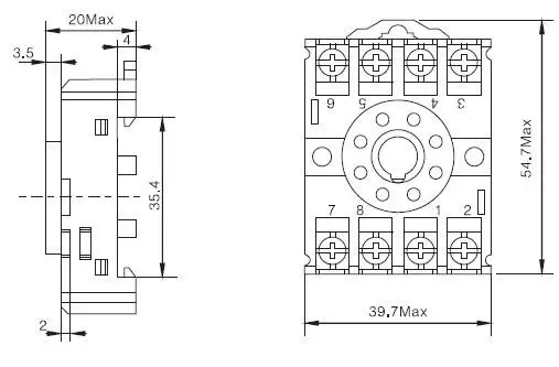 1 шт. PF083A Новые 8 Круглый контактный 8-контактный релейная база розетка для JQX-13F JTX-2C JS48S